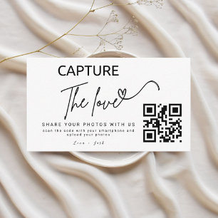 Personalized Capture The Love Wedding Qr Code Enclosure Card