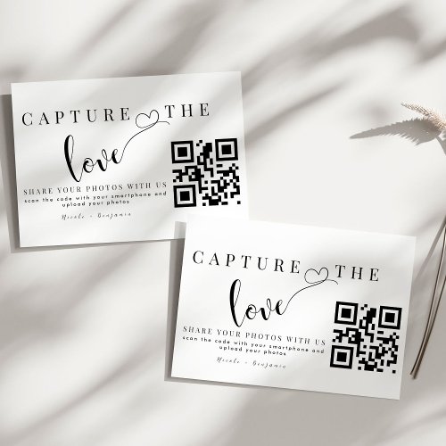 Personalized Capture The Love Wedding Qr Code Enclosure Card