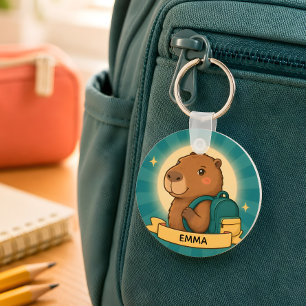 Personalized Capybara Backpack Charm Keychain