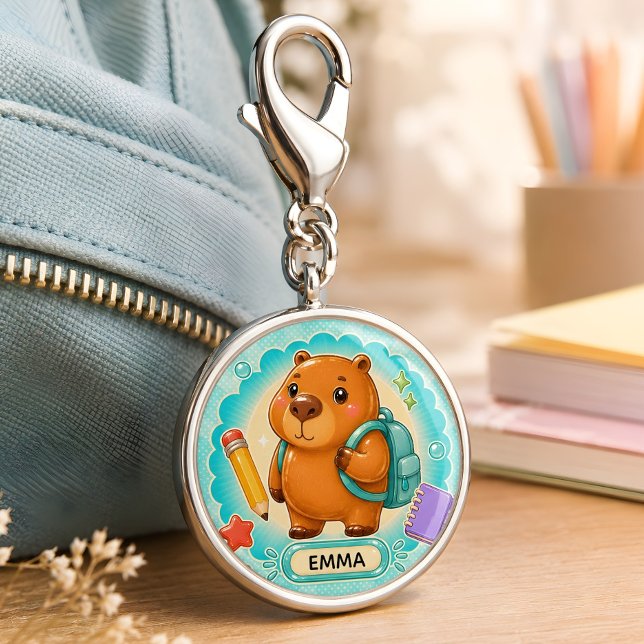 Personalized Capybara Backpack Charm Keychain (Creator Uploaded)