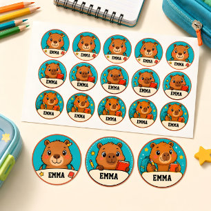 Personalized Capybara Kids Name Labels for School