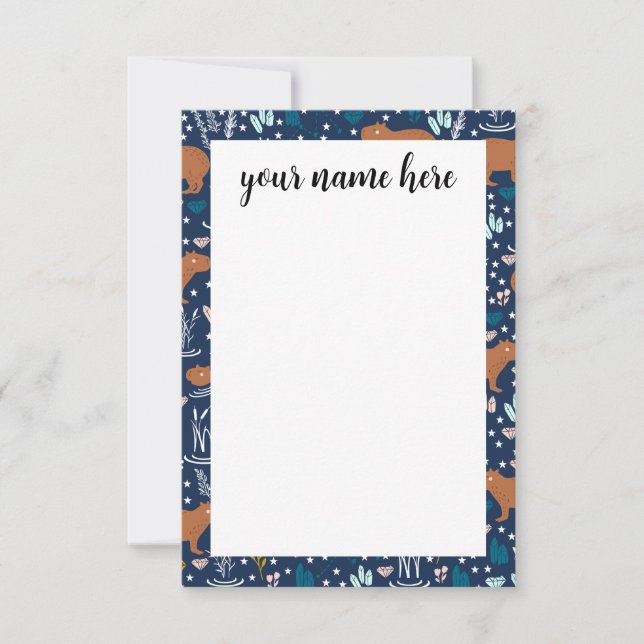 Personalized Capybara Notecards (Front)