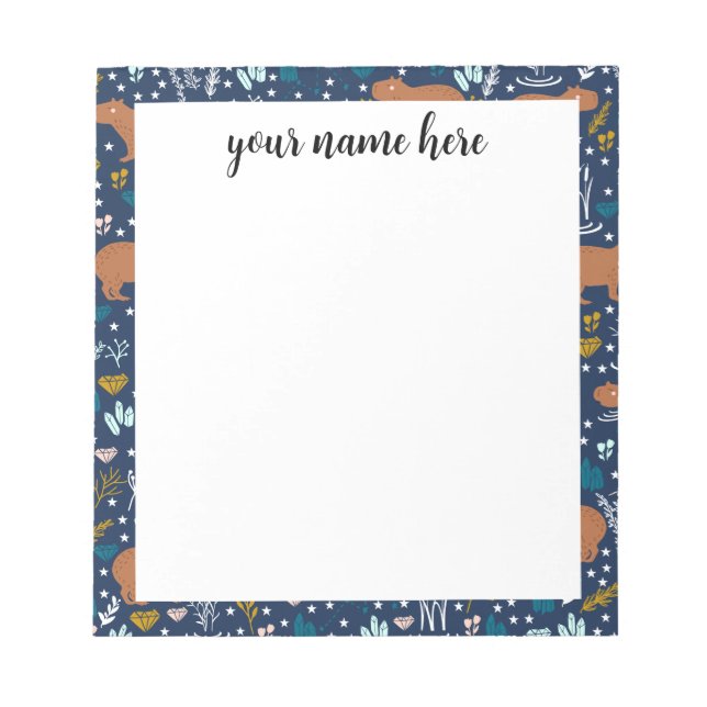 Personalized Capybara Notepad (Front)