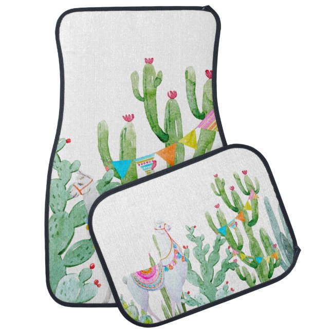 Personalized Car Floor Mats Boho Llama Bohemian Ca (Set)