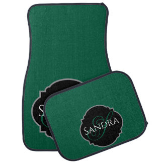 Personalized car mats green