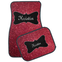 Personalized Car Mats, Red Glitter Name Mats Car Personalized Car Mats, Red Glitter Name Mats Car