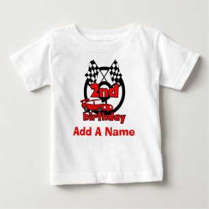 Personalized Car Racing 2nd Birthday T-shirt