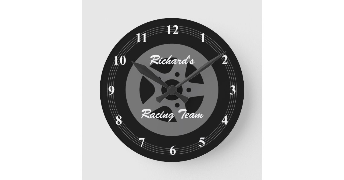 Personalized car wheel tire and rim wall clock Zazzle