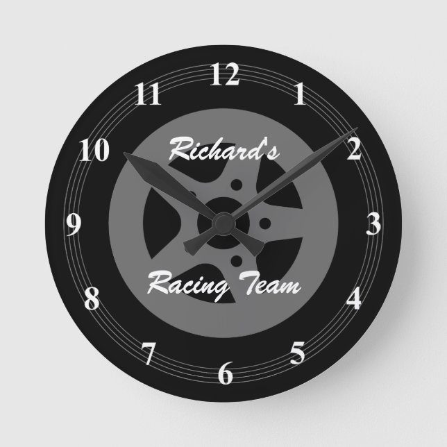 Personalized car wheel tire and rim wall clock (Front)