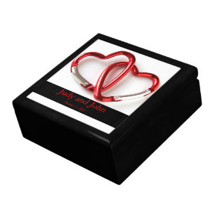 Personalized Carabiner Hearts Wedding Gift Box