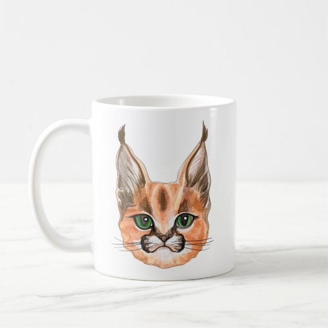 Personalized Caracal cat Coffee Mug (Left)