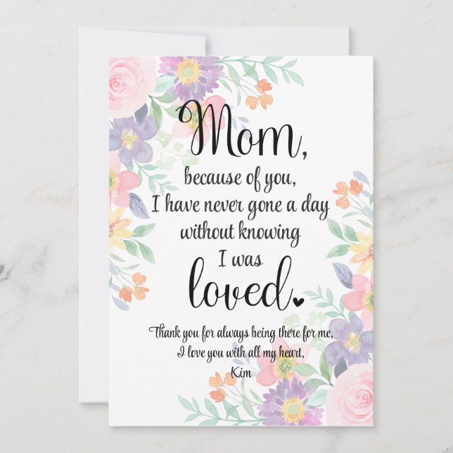 Personalized Card for Mom Mother's Day Card (Front)