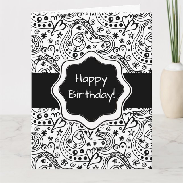 Personalized Card Hearts Doodle with Inner Verse (Front)