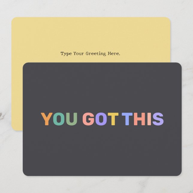 Personalized Card You Got This Motivational Quote  (Front/Back)