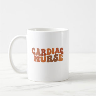Personalized Cardiac Nurse Retro Typography Coffee Mug