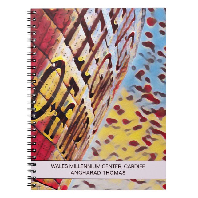 Personalized Cardiff Wales Millennium Center Arty Notebook (Front)