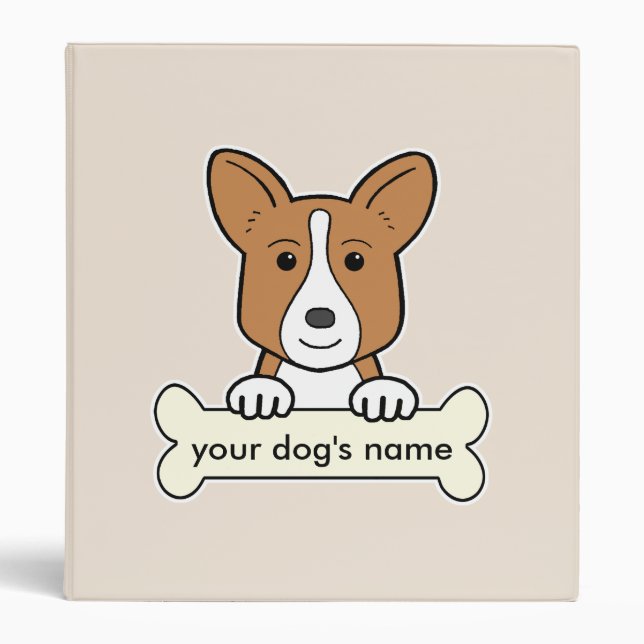 Personalized Cardigan Welsh Corgi 3 Ring Binder (Front)