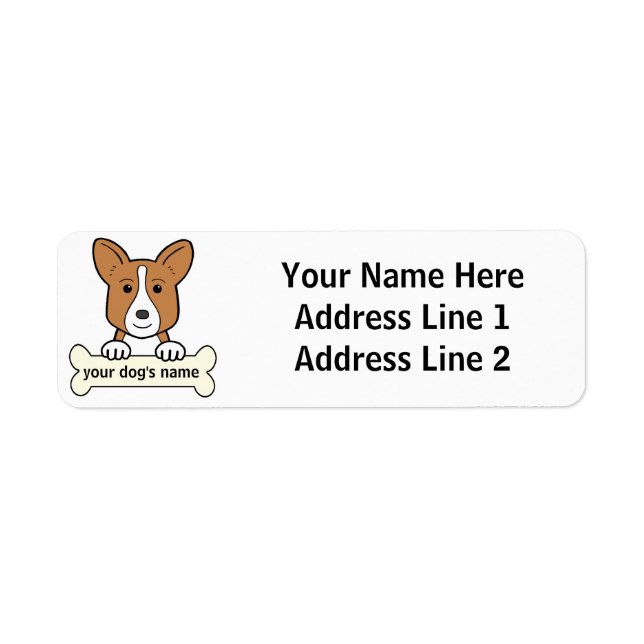 Personalized Cardigan Welsh Corgi Label (Front)