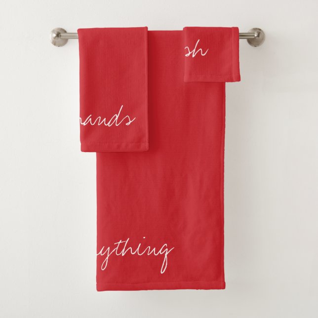 Personalized Cardinal Red Bath Towel Set (Insitu)