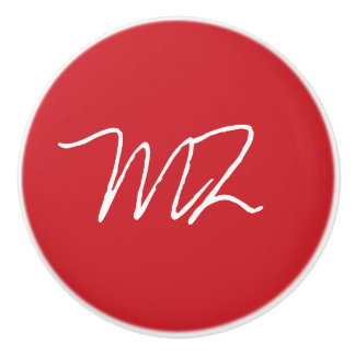 Personalized Cardinal Red Ceramic Knob