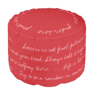 Personalized Cardinal Red Pouf