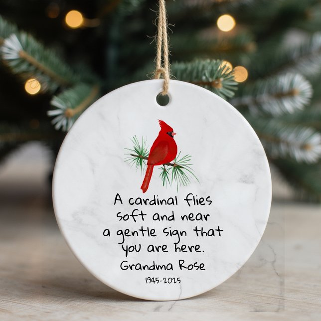 Personalized Cardinal Saying Memorial Ceramic Ornament (Creator Uploaded)