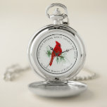 Personalized Cardinals Appear When Angels Are Near Pocket Watch<br><div class="desc">From our Red Cardinal Memorial Collection - the saying reads "Cardinals Appear When Angels Are Near"</div>