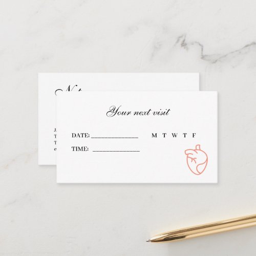 Personalized cardiologist card with elegant heart