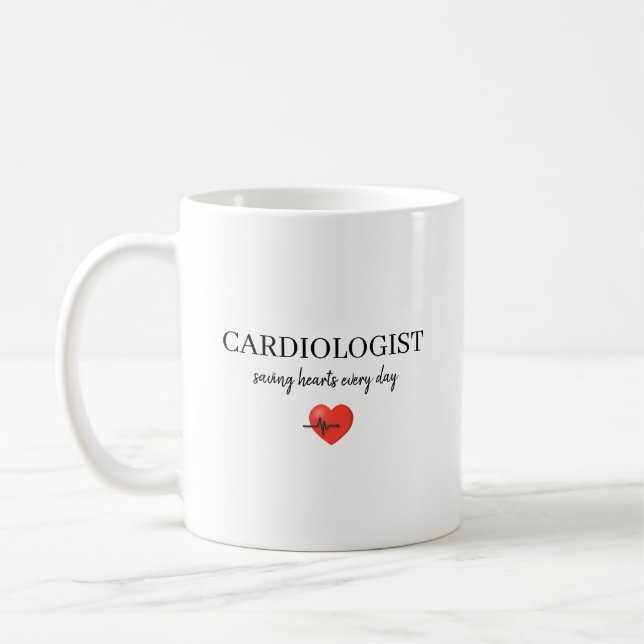 Personalized Cardiologist Saving Hearts Every Day  Coffee Mug (Left)