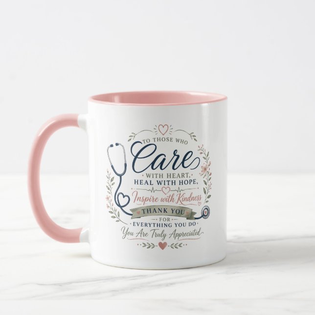 Personalized Care With Heart Appreciation Mug (Left)