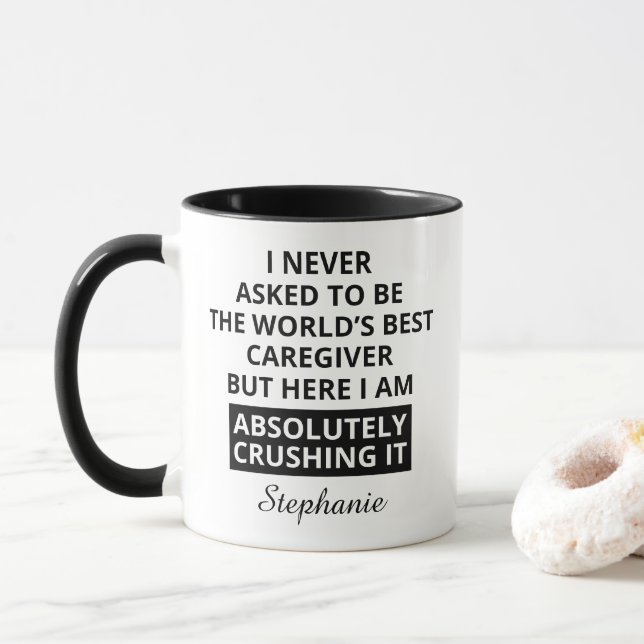Personalized Caregiver Thank You  Mug (With Donut)
