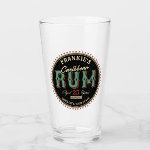 Personalized Caribbean Rum Liquor Bottle Label Bar Glass