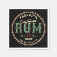 Personalized Caribbean Rum Liquor Bottle Label Bar