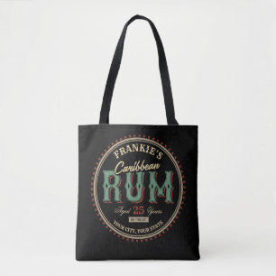 Personalized Caribbean Rum Liquor Bottle Label Bar Tote Bag
