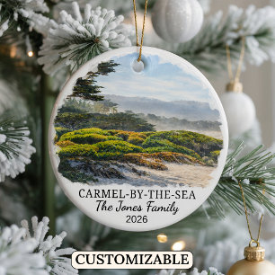 Personalized Carmel By The Sea, Custom California Ceramic Ornament