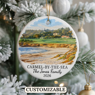Personalized Carmel By The Sea, Custom California Ceramic Ornament
