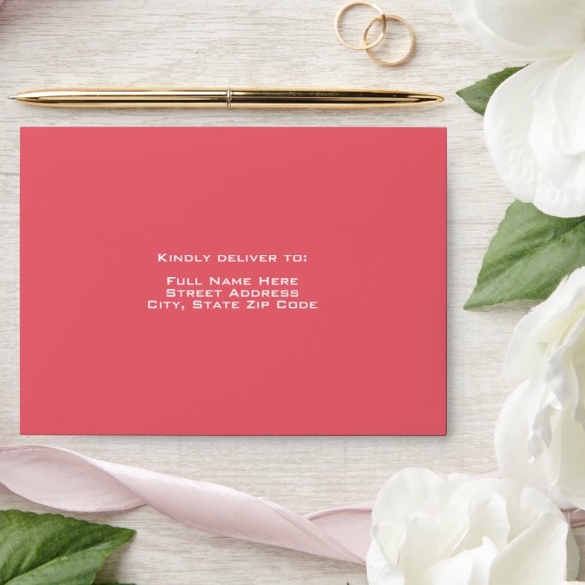 Personalized Carmine Pink Envelopes (Wedding)
