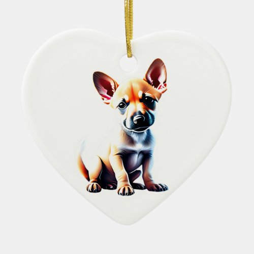 Personalized Carolina Dog Puppy Ceramic Ornament