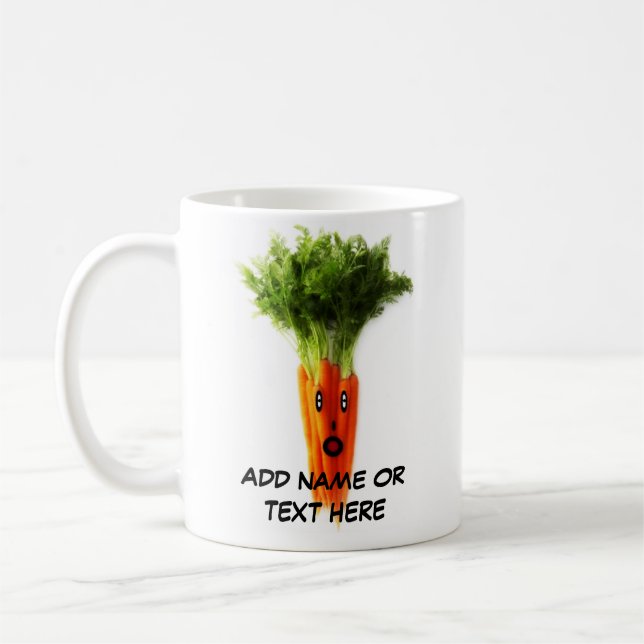 Personalized Carrots Cartoon Coffee Mug (Left)