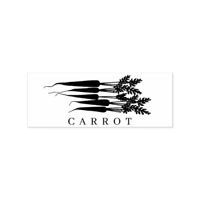 Personalized Carrots Vegetarian Vegan              Rubber Stamp (Imprint)