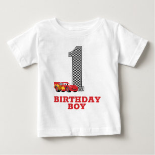 Personalized Cars - Lightning McQueen 1st Birthday Baby T-Shirt
