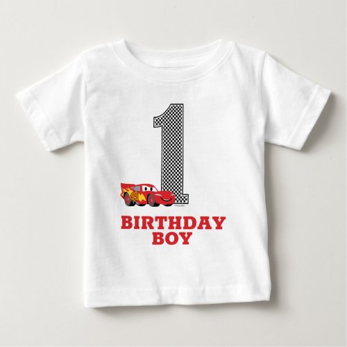 Personalized Cars _ Lightning McQueen 1st Birthday Baby T_Shirt