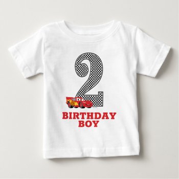 Personalized Cars - Lightning Mcqueen 2nd Birthday Baby T-shirt by DisneyPixarCars at Zazzle