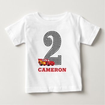 Personalized Cars - Lightning Mcqueen 2nd Birthday Baby T-shirt by DisneyPixarCars at Zazzle