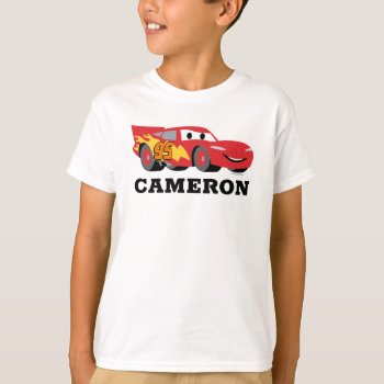 Personalized Cars - Lightning Mcqueen T-shirt by DisneyPixarCars at Zazzle