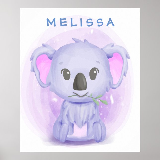 Personalized Cartoon Baby Koala 001 Poster (Front)