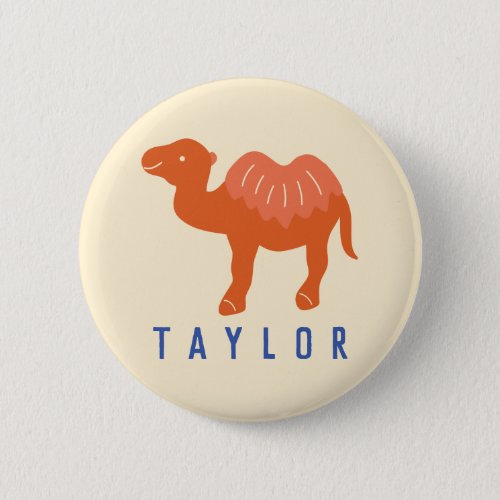 Personalized Cartoon Bactrian 2 Humps Camel Button