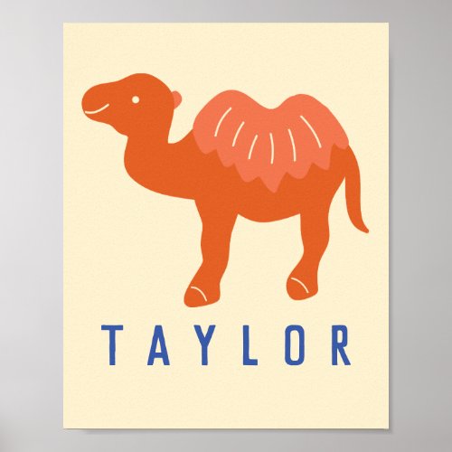 Personalized Cartoon Bactrian 2 Humps Camel Poster