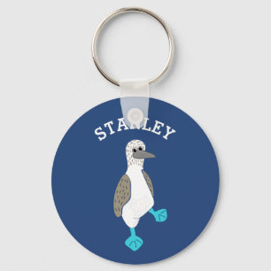 Personalized Cartoon Blue-Footed Booby Bird Keychain