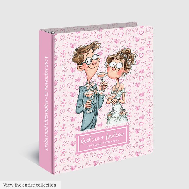 Personalized Cartoon Bride Groom Binder Wedding  (Personalized Cartoon Bride Groom Binder Wedding Album)